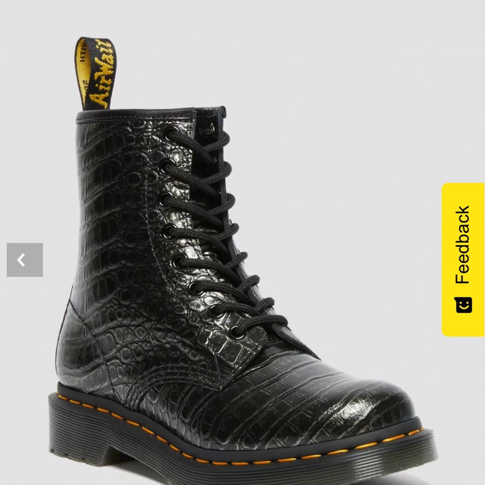 Dr. Martens Black Croc Embossed Boots